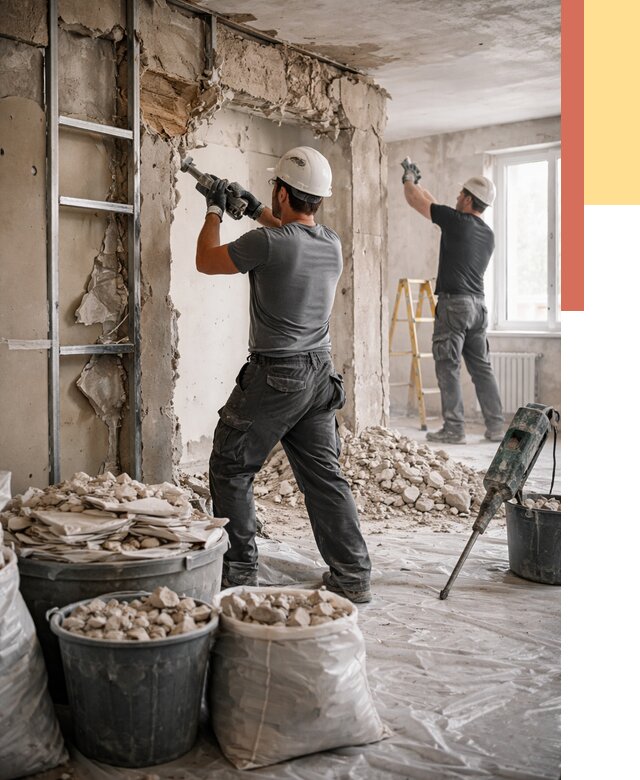 Демонтажные работы в Вольске от 2734 руб. — услуги и цена под ключ | ОТДЕЛОЧНИК-Вль