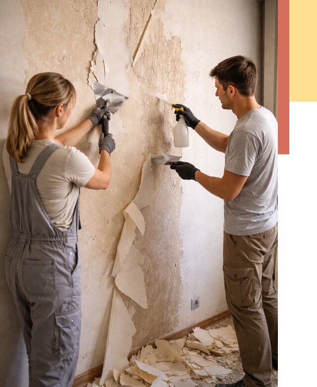 Снятие старых обоев в Вольске от 5317 руб. под ключ недорого | ОТДЕЛОЧНИК-Вль