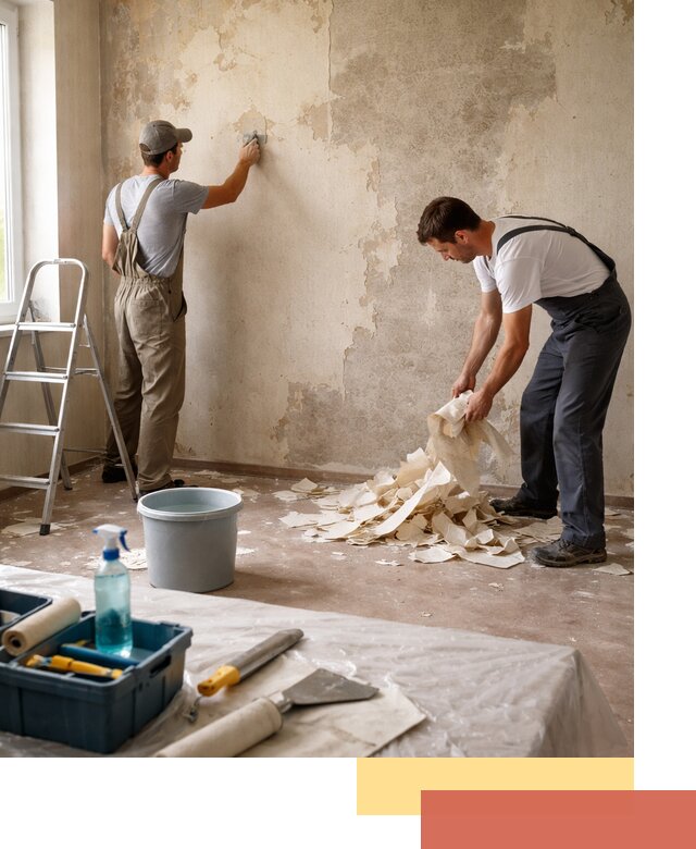 Снятие старых обоев в Вольске быстро и качественно