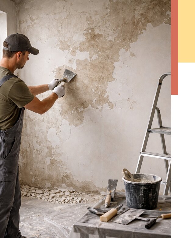 Снятие старой шпаклевки в Вольске от 1873 руб. — быстро и недорого | ОТДЕЛОЧНИК-Вль