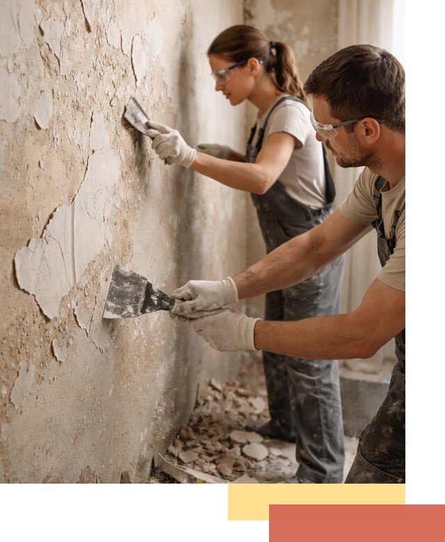 Снятие старой шпаклевки и подготовка поверхностей в Вольске