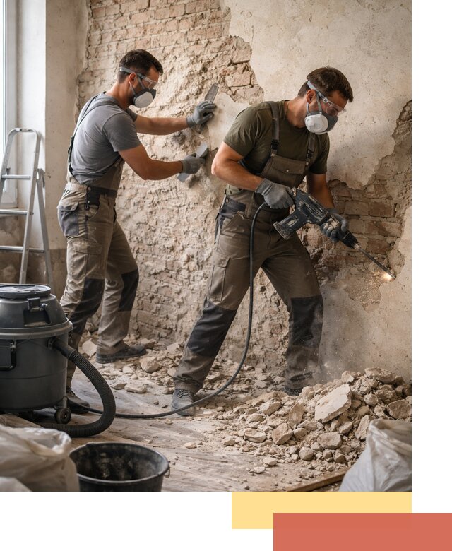 Демонтаж штукатурки со стен в Вольске быстро и аккуратно