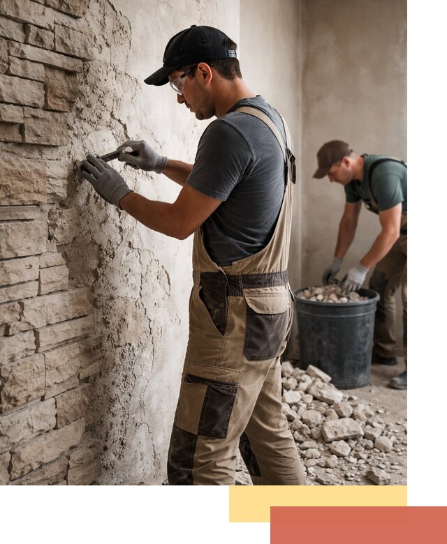 Демонтаж декоративного камня в Вольске профессионально и безопасно