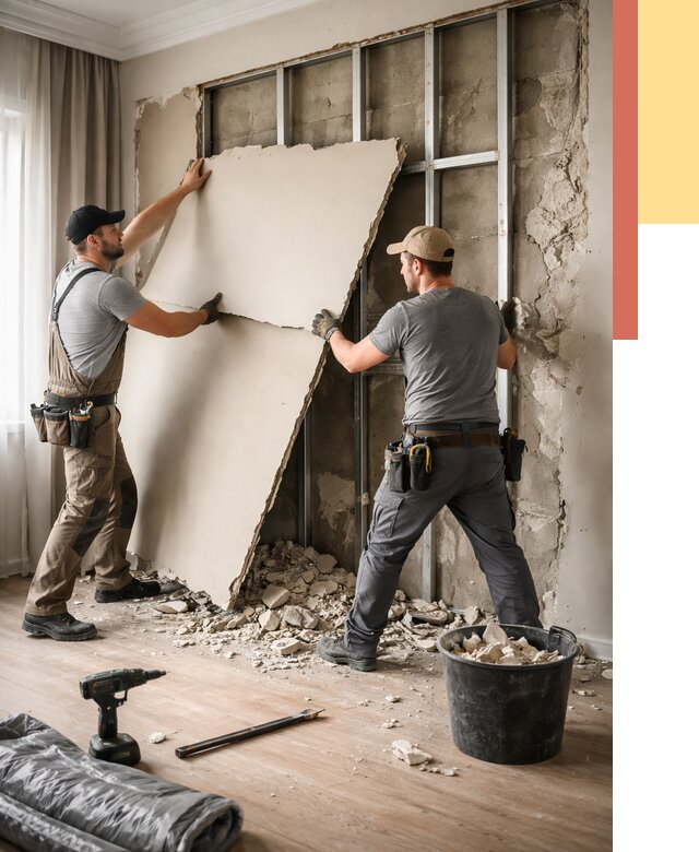 Демонтаж гипсокартона со стен в Вольске от 354 руб. — услуги демонтажа | ОТДЕЛОЧНИК-Вль