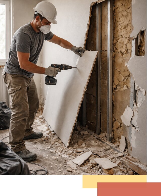 Демонтаж гипсокартона со стен в Вольске качественно и быстро