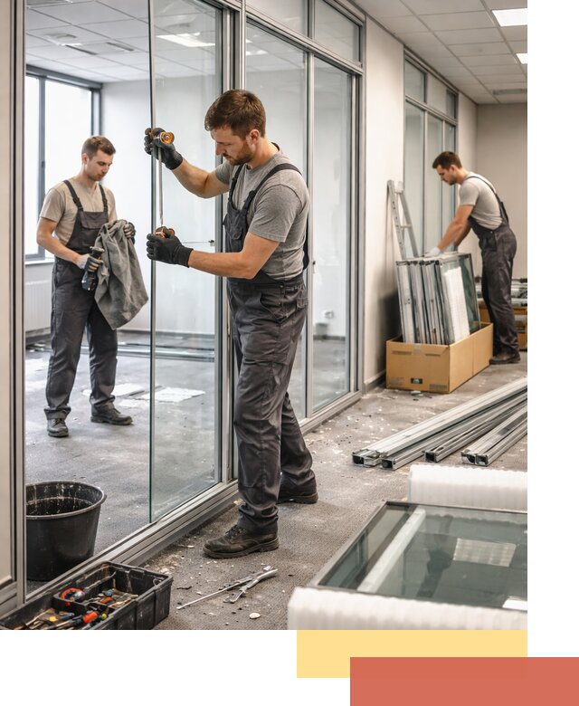 Демонтаж стеклянных перегородок в Вольске быстро и безопасно