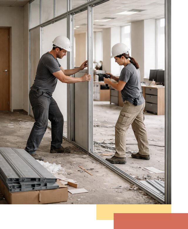 Демонтаж алюминиевых перегородок в Вольске быстро и аккуратно