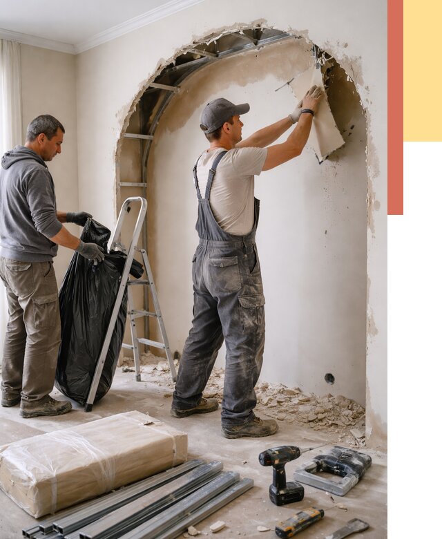 Демонтаж арки из гипсокартона в Вольске от 3544 руб. — услуги под ключ | ОТДЕЛОЧНИК-Вль