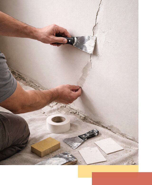 Заделка трещин и сколов в стенах и потолках в Вольске