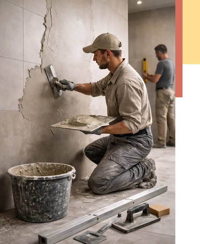 Штукатурка стен в ванной в Вольске от 4557 руб./м² — выравнивание под ключ | ОТДЕЛОЧНИК-Вль