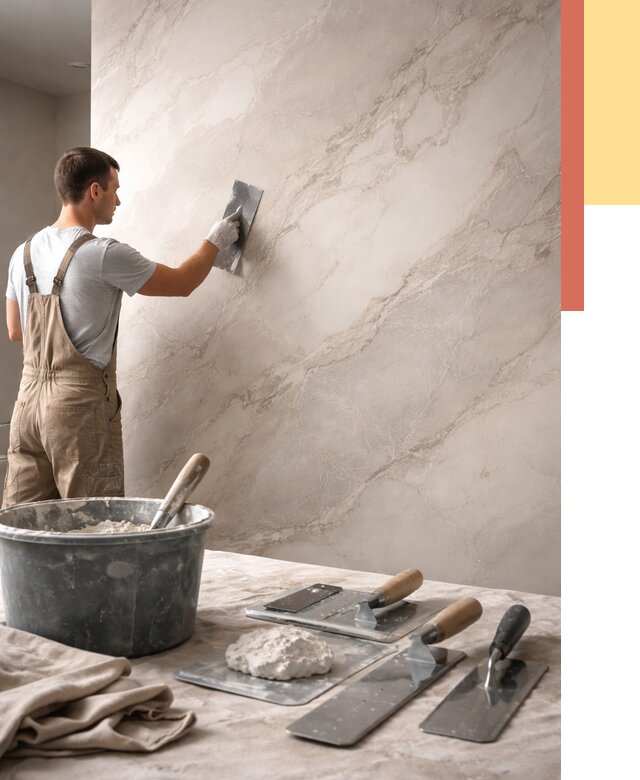 Декоративная штукатурка под мрамор в Вольске от 2836 руб./м² — быстро и недорого | ОТДЕЛОЧНИК-Вль