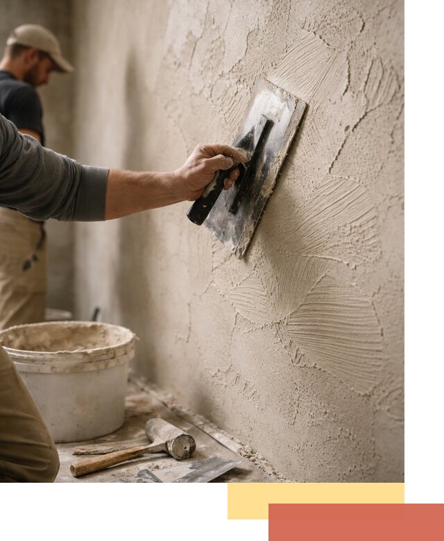 Фактурная штукатурка стен в Вольске — монтаж, отделка, реставрация