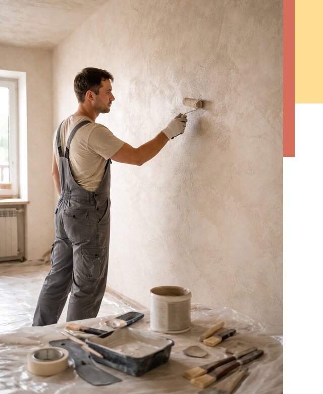 Нанесение лессирующей краски по декоративке в Вольске от 1772 руб. | ОТДЕЛОЧНИК-Вль