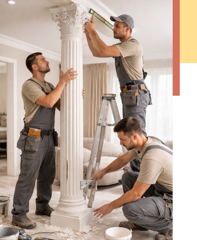 Установка декоративных колонн в Вольске от 12152 руб. под ключ | ОТДЕЛОЧНИК-Вль