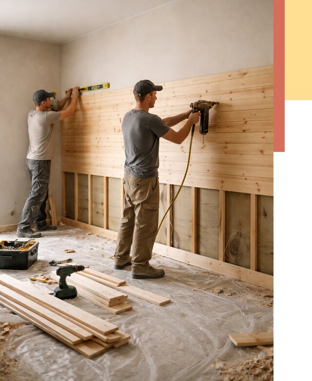 Монтаж деревянной вагонки на стены в Вольске от 7595 руб. | Услуги монтажа вагонки | ОТДЕЛОЧНИК-Вль