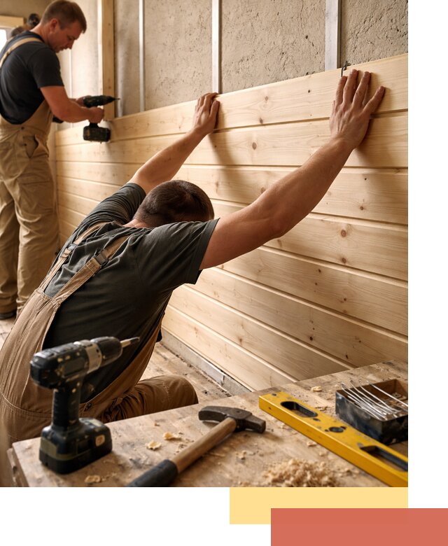 Монтаж деревянной вагонки на стены в Вольске быстро и качественно