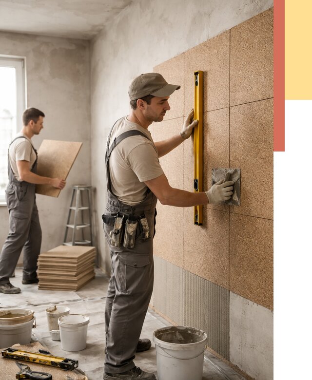 Монтаж пробковых панелей на стены в Вольске от 3544 руб. — ОТДЕЛОЧНИК-Вль