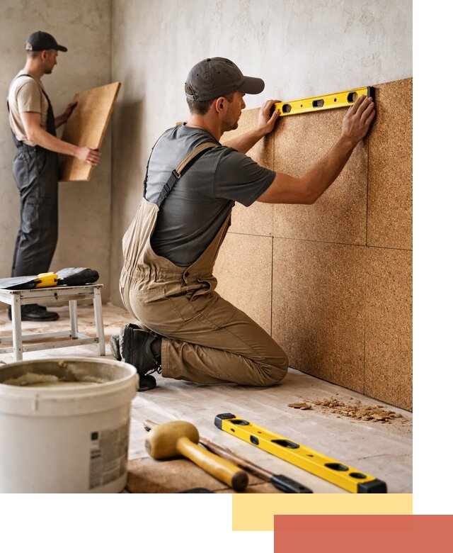 Монтаж пробковых панелей на стены в Вольске быстро и качественно