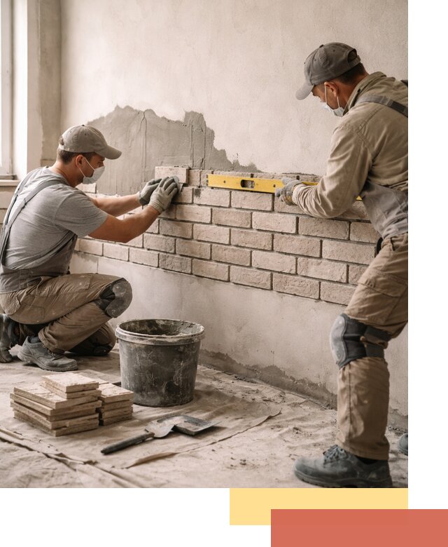 Монтаж декоративного кирпича профессионально в Вольске