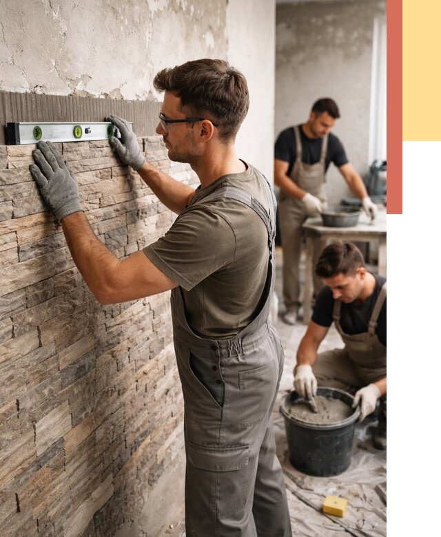 Монтаж искусственного камня в Вольске от 4557 руб. под ключ | ОТДЕЛОЧНИК-Вль