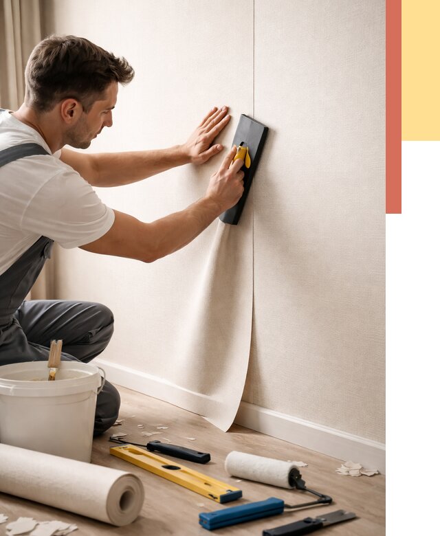 Поклейка виниловых обоев в Вольске от 4557 руб. | Быстро и недорого — ОТДЕЛОЧНИК-Вль