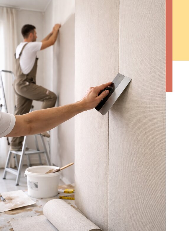 Поклейка текстильных обоев в Вольске от 4557 руб. под ключ | ОТДЕЛОЧНИК-Вль