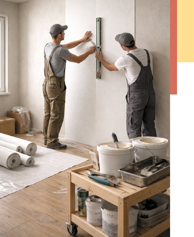 Поклейка стеклообоев в Вольске от 6583 руб. за м2 — быстро и недорого | ОТДЕЛОЧНИК-Вль