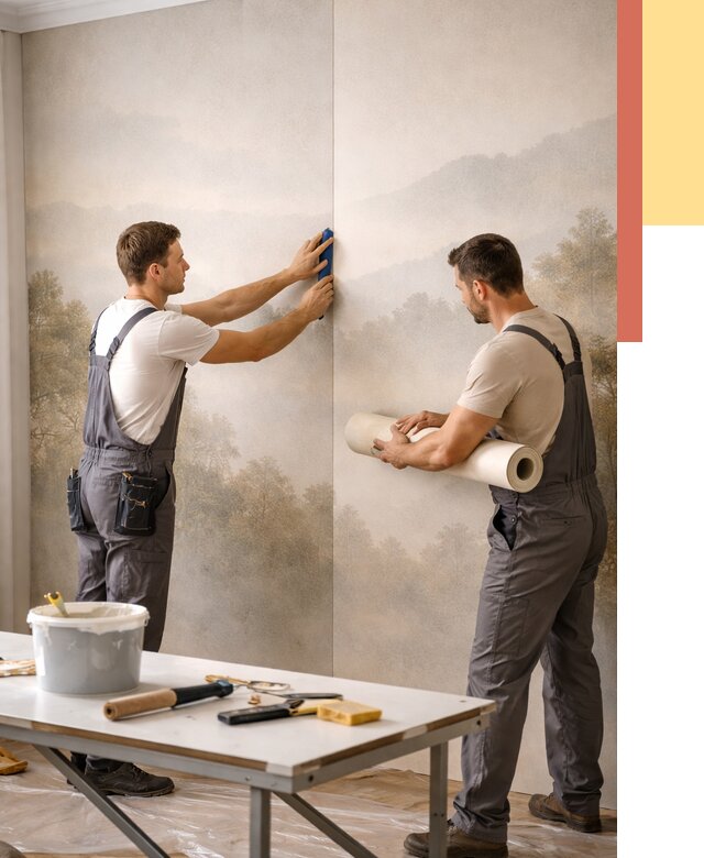 Поклейка фотообоев в Вольске от 8608 руб/м² — быстро и недорого | ОТДЕЛОЧНИК-Вль