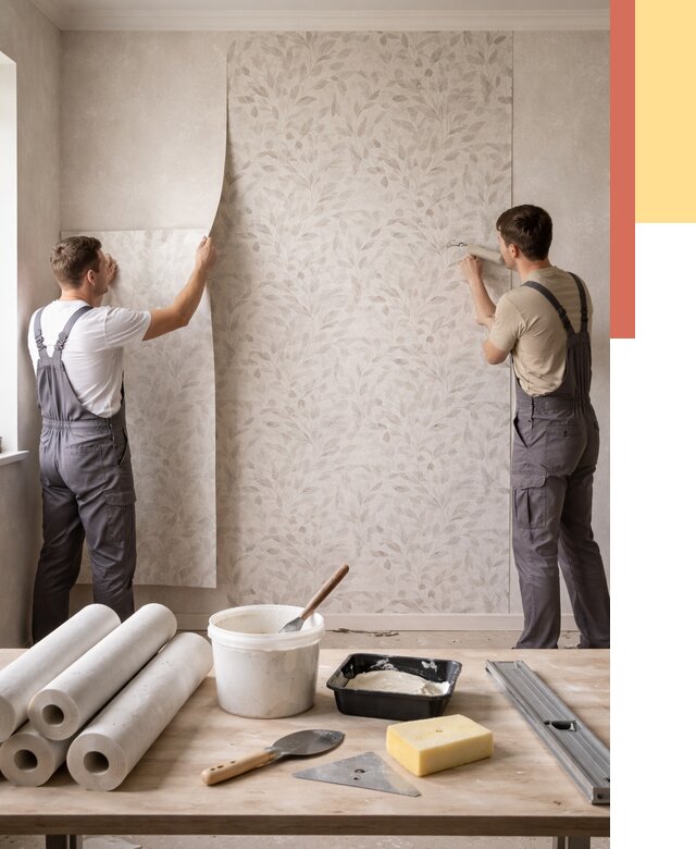 Поклейка обоев с подбором рисунка в Вольске от 3544 руб. | ОТДЕЛОЧНИК-Вль - быстро и недорого