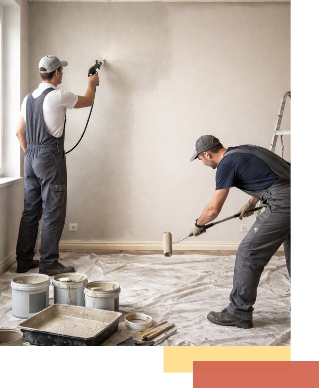 Покраска стен моющейся краской и защита поверхностей в Вольске