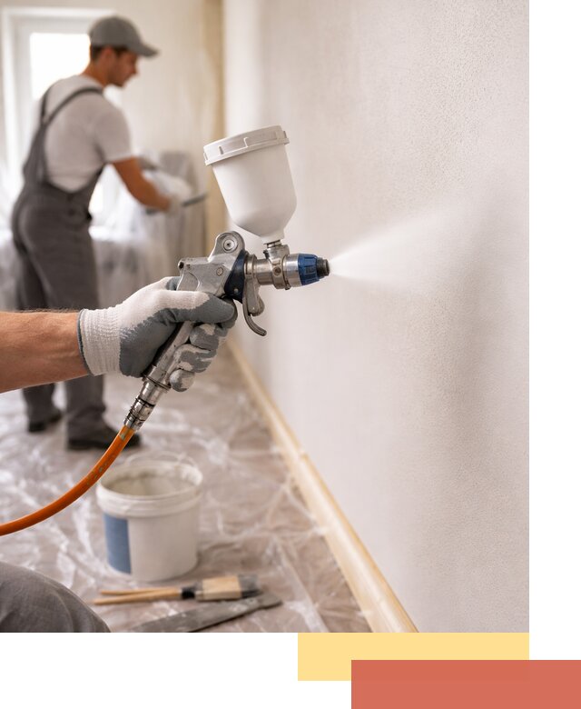 Покраска стен краскопультом в Вольске быстро и качественно