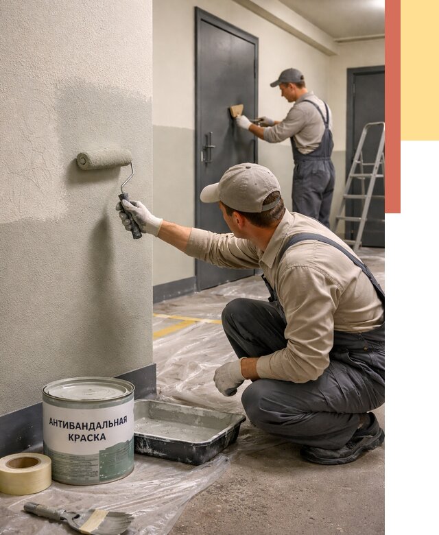 Покраска стен антивандальной краской в Вольске от 4557 руб./м² под ключ | ОТДЕЛОЧНИК-Вль