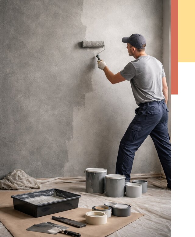 Покраска стен под бетон в Вольске от 658 руб. за м2 — быстро и недорого | ОТДЕЛОЧНИК-Вль