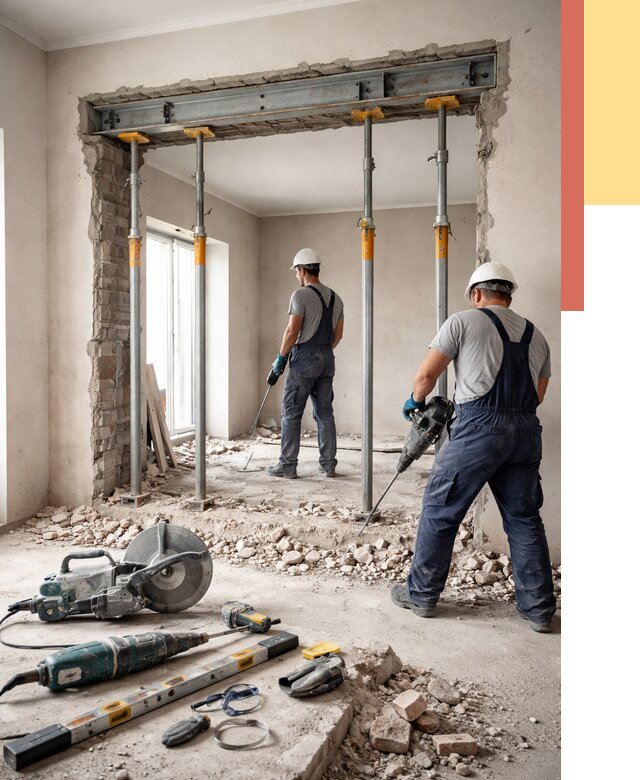 Прорезка проема в стене в Вольске от 4557 руб. — быстро и недорого | ОТДЕЛОЧНИК-Вль