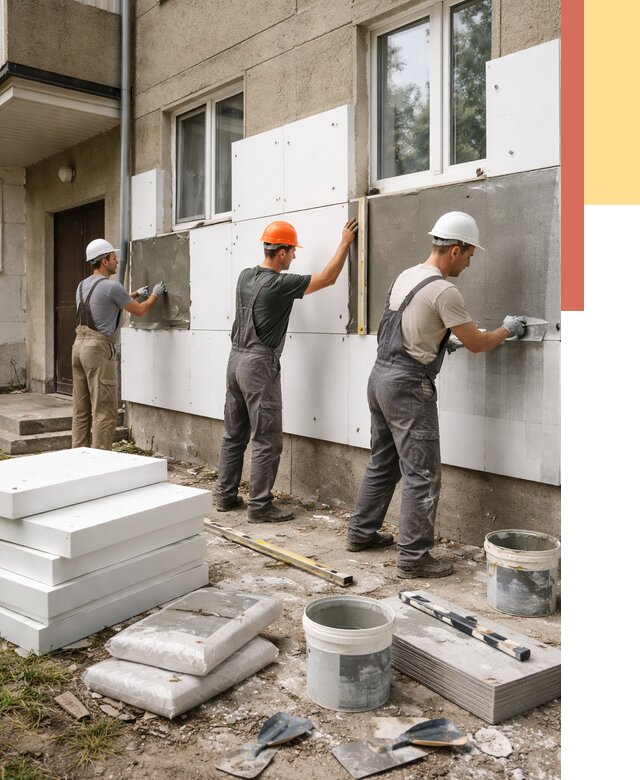 Утепление стен пенопластом в Вольске от 1772 руб. — недорого и под ключ | ОТДЕЛОЧНИК-Вль