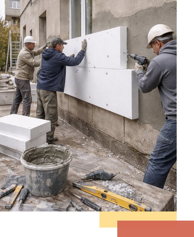 Утепление наружных стен пенопластом в Вольске