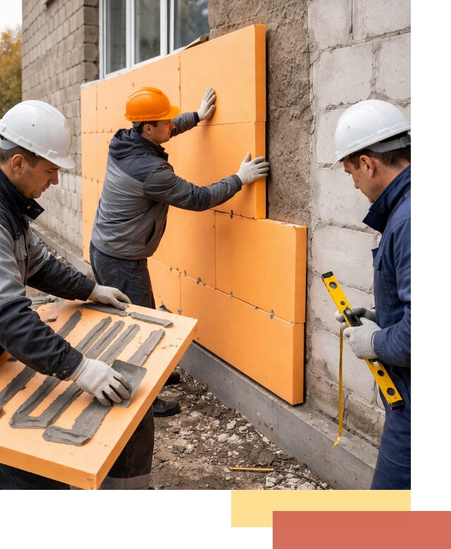 Утепление фасада пеноплексом под ключ в Вольске