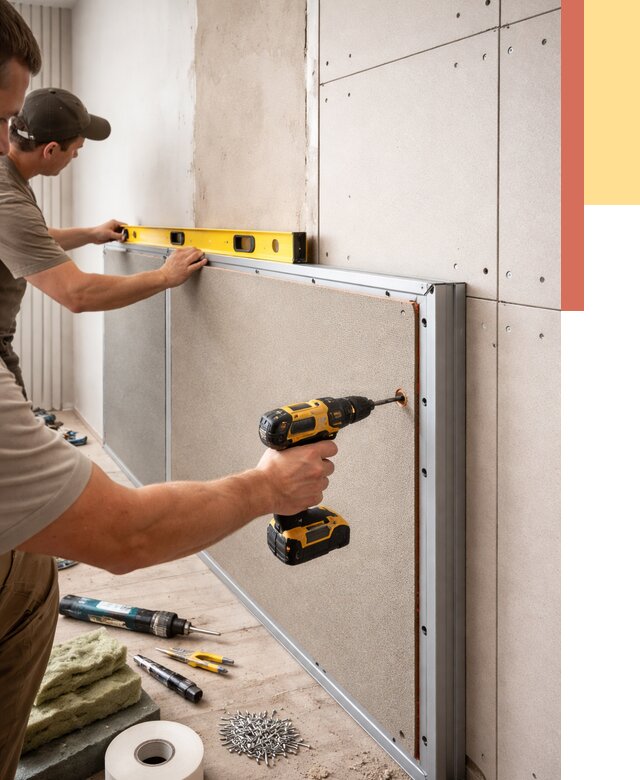 Шумоизоляция стен панелями ЗИПС в Вольске от 2228 руб./м² под ключ | ОТДЕЛОЧНИК-Вль