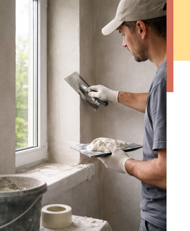 Штукатурка откосов в Вольске от 4557 руб/м² — услуги и выравнивание под ключ | ОТДЕЛОЧНИК-Вль