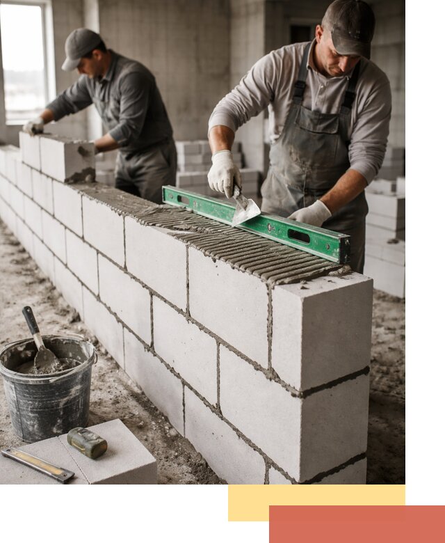 Кладка перегородок из газобетона в Вольске быстро и качественно