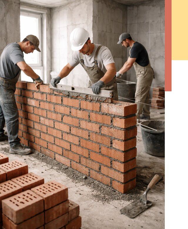 Кладка перегородок из кирпича в Вольске от 3544 руб. за м² | ОТДЕЛОЧНИК-Вль