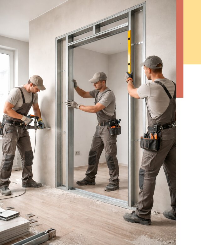 Устройство дверного проема в перегородке в Вольске от 4557 руб. под ключ | ОТДЕЛОЧНИК-Вль