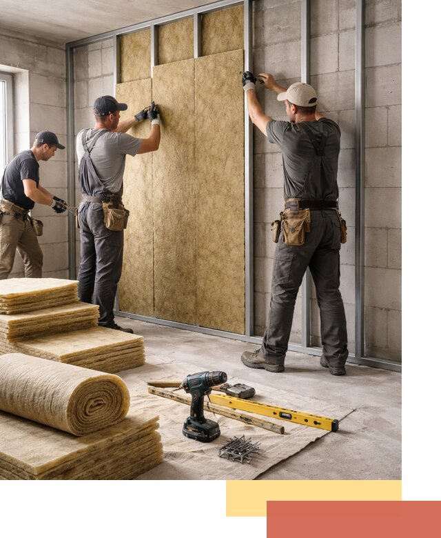 Шумоизоляция перегородок из блоков в Вольске — монтаж и защита шумоизоляцией