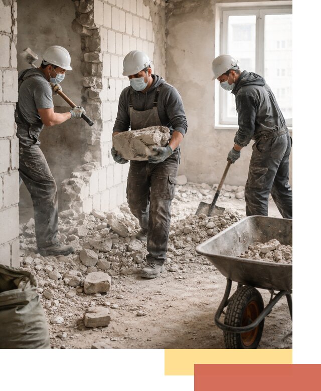 Демонтаж блочных перегородок в Вольске быстро и аккуратно