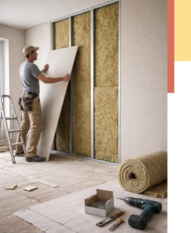 Перегородка из гипсокартона с шумоизоляцией в Вольске от 3160 руб. | ОТДЕЛОЧНИК-Вль