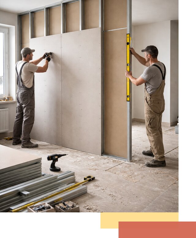 Зонирующая перегородка из гипсокартона под ключ в Вольске