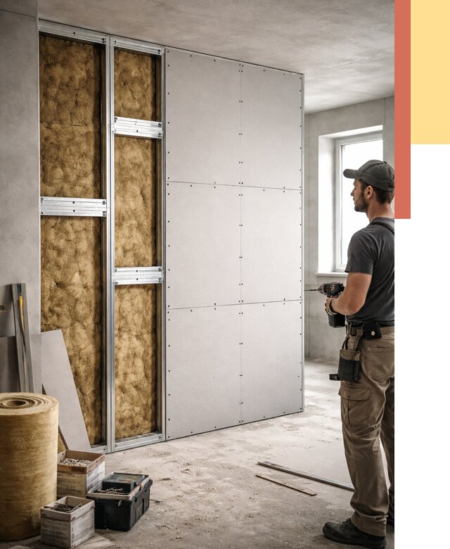 Усиленная перегородка под навеску в Вольске от 12963 руб. — монтаж под ключ | ОТДЕЛОЧНИК-Вль