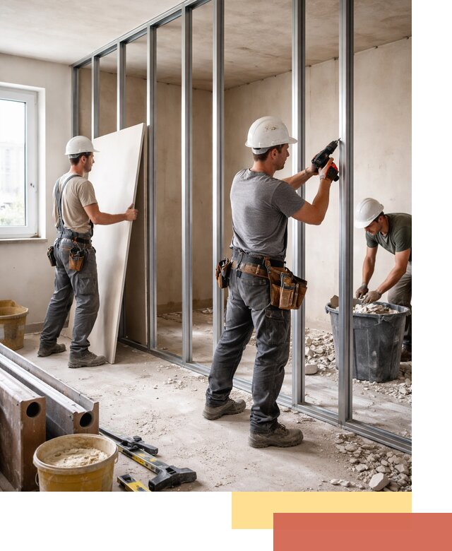 Перенос гипсокартонной перегородки в Вольске профессионально и быстро