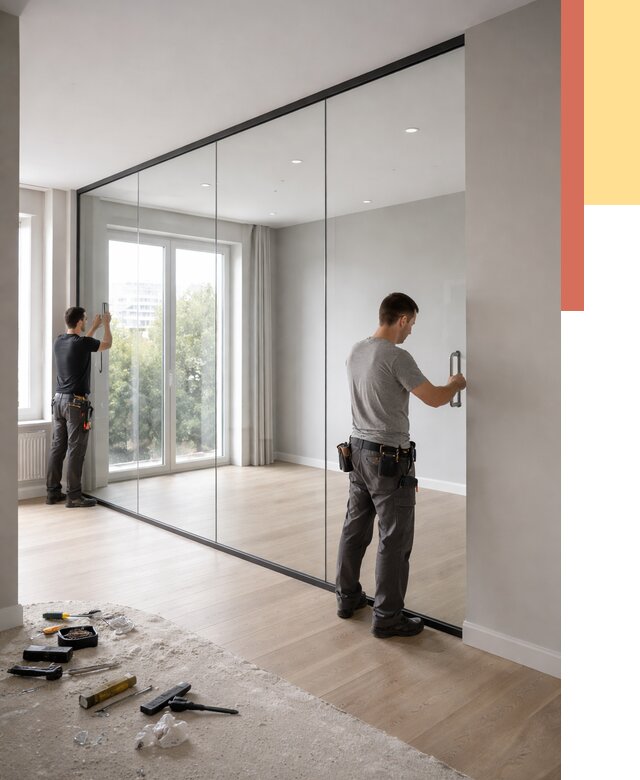 Изготовление стеклянных перегородок в Вольске от 12507 руб. под ключ | ОТДЕЛОЧНИК-Вль