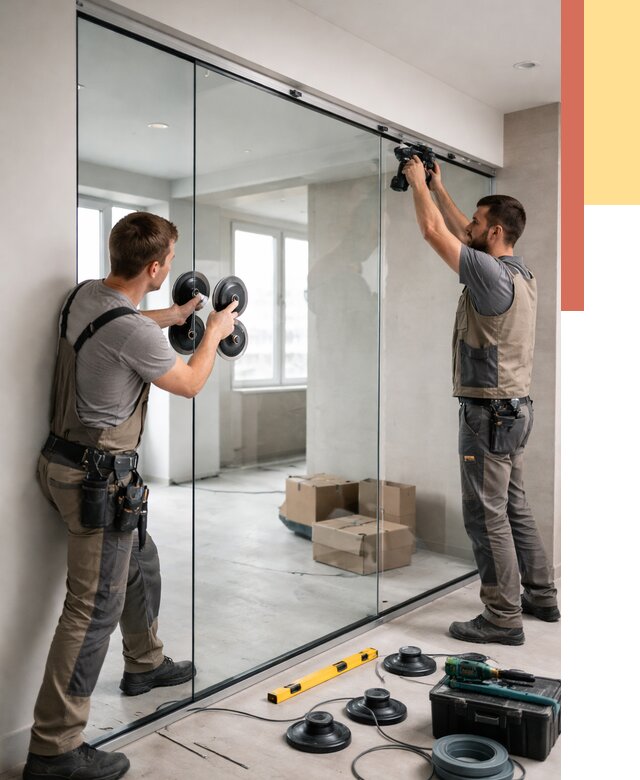 Монтаж стеклянных перегородок в Вольске от 6583 руб. | ОТДЕЛОЧНИК-Вль